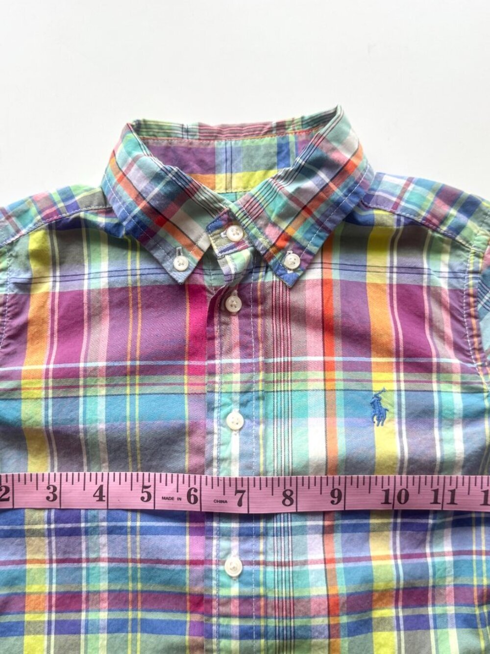 Boys' RALPH LAUREN Madras Plaid Cotton Poplin Button Up Shirt, Size 4 - Picture 6 of 8